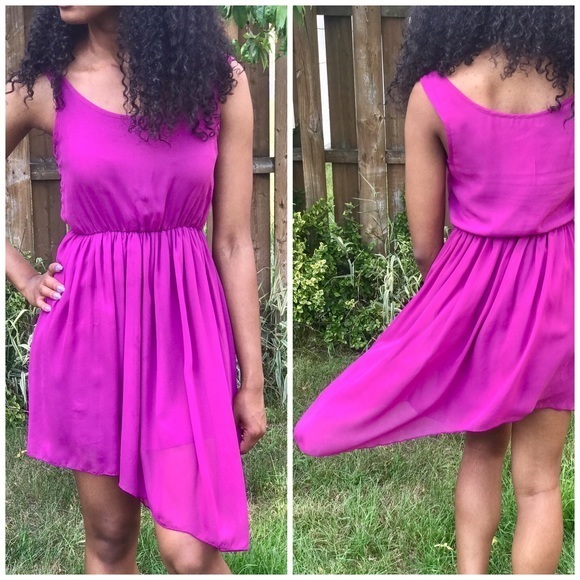 Material Girl Dresses & Skirts - 🍁 Asymmetrical Hem Chiffon Dress